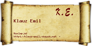 Klauz Emil névjegykártya