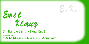 emil klauz business card